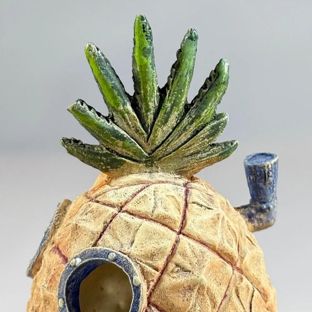 VTG Viacom SpongeBob Pineapple House Aquarium Ornament OS Yellow 2006 Decor Hide